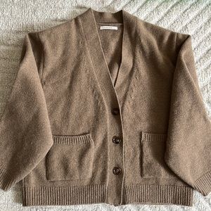 Jeana Sohn Jeju Alpaca Cardigan Brown - Size Small